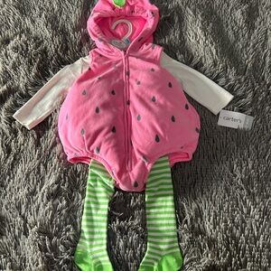 Carter's 3 Pc Pink Hooded Strawberry Costume